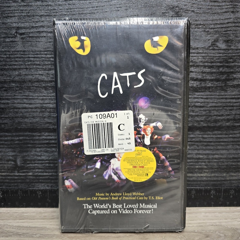 Cats The Musical VHS 1998 Sealed Andrew‎ Lloyd Webber Elaine Paige NTSC Rare